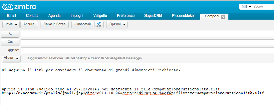 Jumbo Mail zimlet da Seacom Jumbo Mail zimlet da Seacom